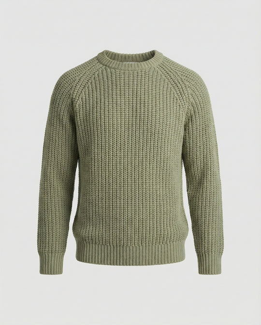 Herren Grobstrick Pullover mit Rundhalsausschnitt und lässigem Schnitt EB