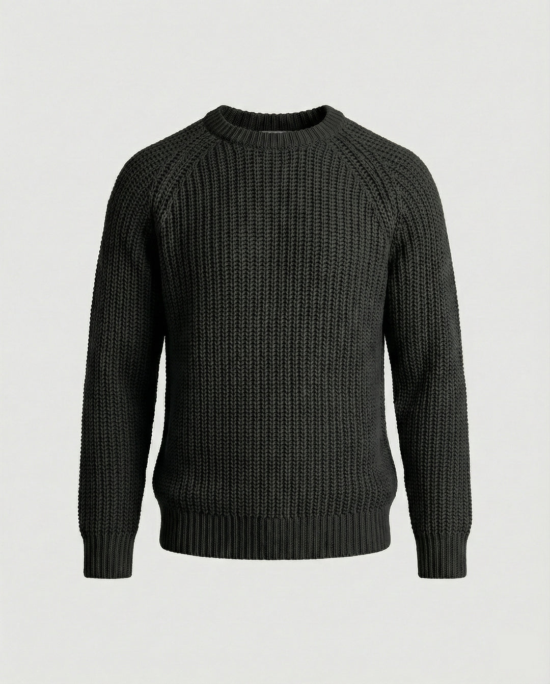 Herren Grobstrick Pullover mit Rundhalsausschnitt und lässigem Schnitt EB