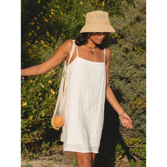 Damen Leichtes Sommerkleid mit Spaghetti-Trägern und fließendem Schnitt EB