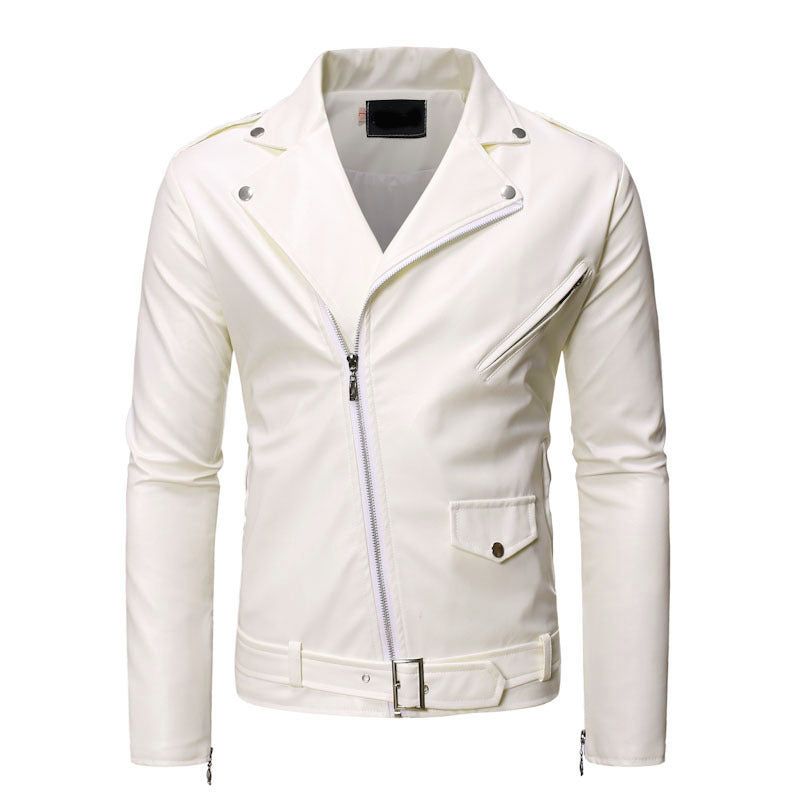 Herren stylische Bikerjacke aus hochwertigem Kunstleder EB