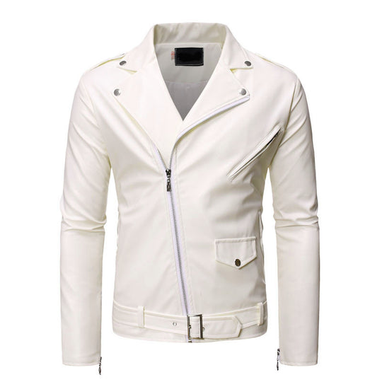 Herren stylische Bikerjacke aus hochwertigem Kunstleder EB