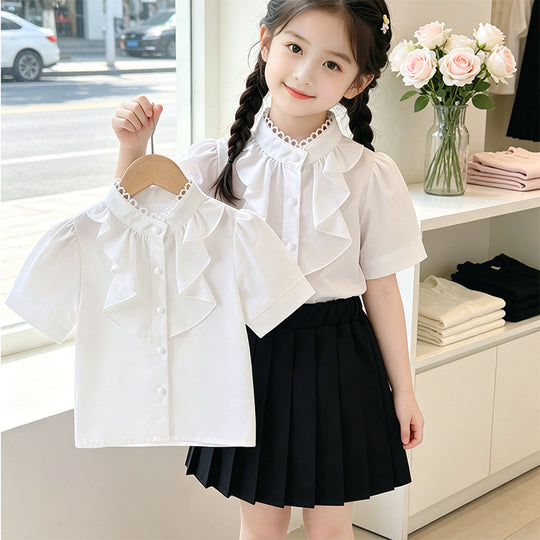 Mädchen Bluse mit Rüschendetails EB