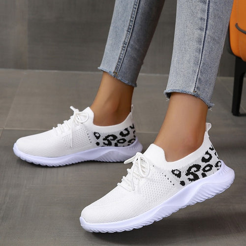 Damen Sportschuhe mit atmungsaktivem Strickdesign und rutschfester Sohle EB