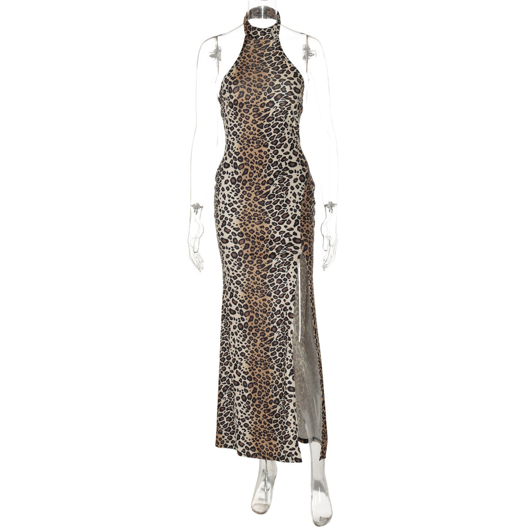 Damen Maxikleid mit schulterfreiem Design und dekorativem Schlitz EB