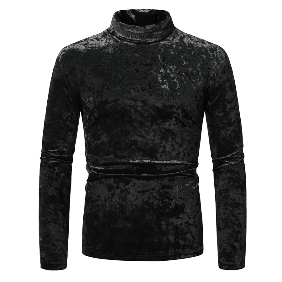Herren Samt-Rollkragenpullover mit elegantem Design EB