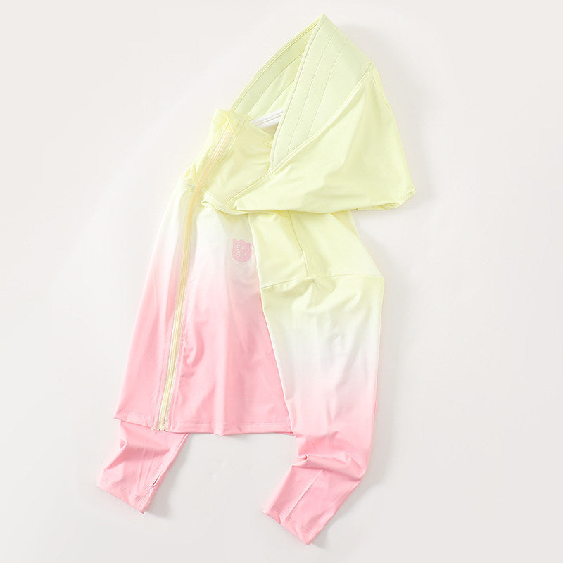 Damen nan leichte UV-Schutz Kapuzenjacke aus Funktionsstretch mit durchgehendem Reißverschluss und Raglanärmeln R&B
