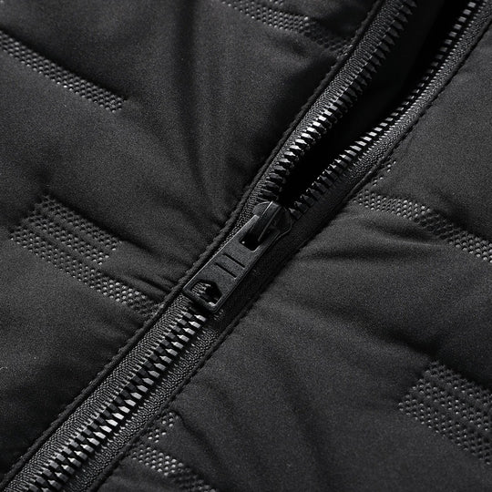 Herren Wattierte Kapuzenjacke mit geometrischer Steppung und winddichtem Saum EB