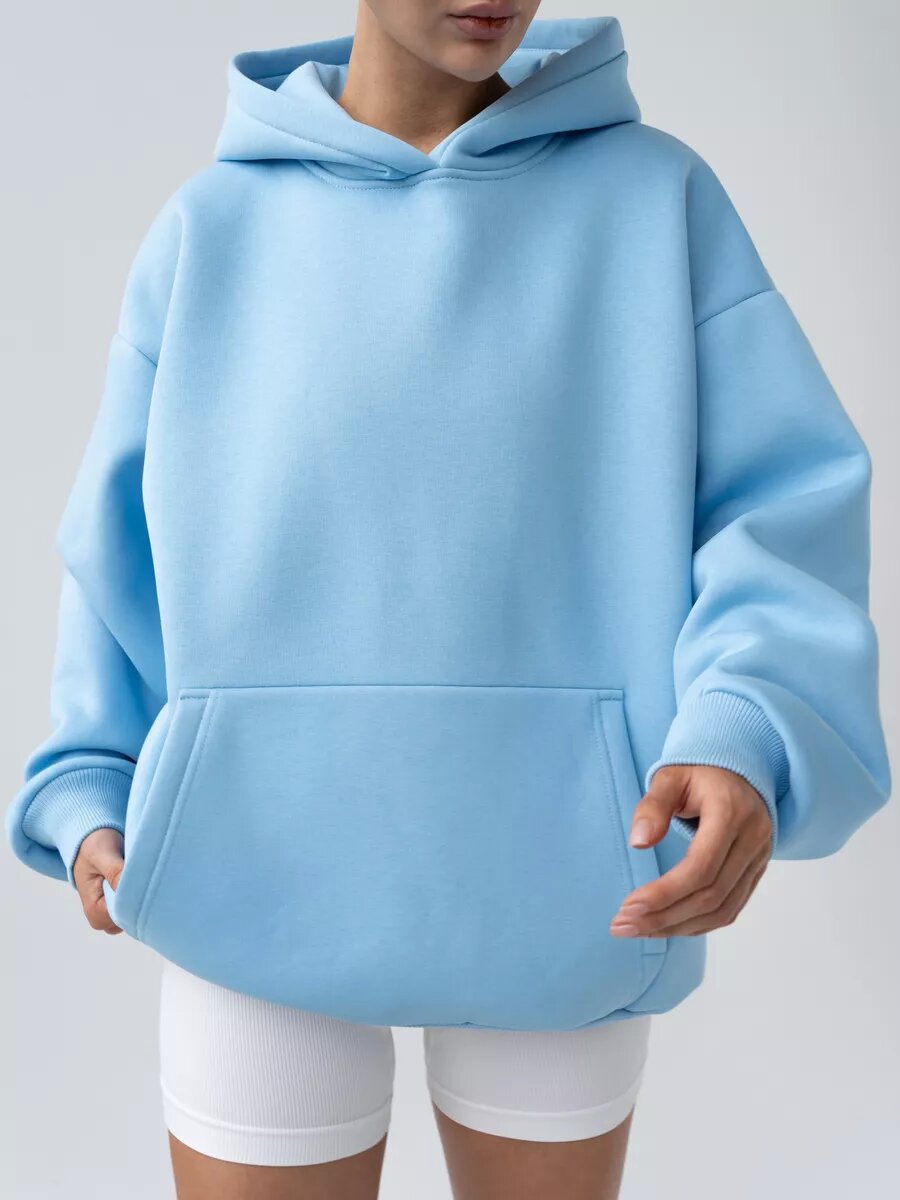 Damen nan oversized Kapuzenpullover mit Kängurutasche und dropped-shoulder Schnitt EB