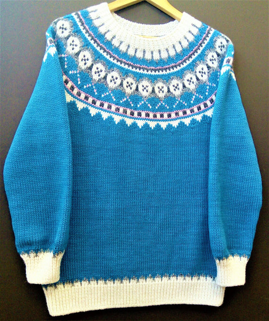 Damen nan Norwegerpullover aus Wollmix mit Rundhalsausschnitt und traditionellem Fair-Isle-Yoke EB