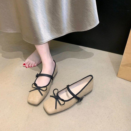 Damen elegante Mary Jane Ballerinas mit modischem Schleifenakzent EB
