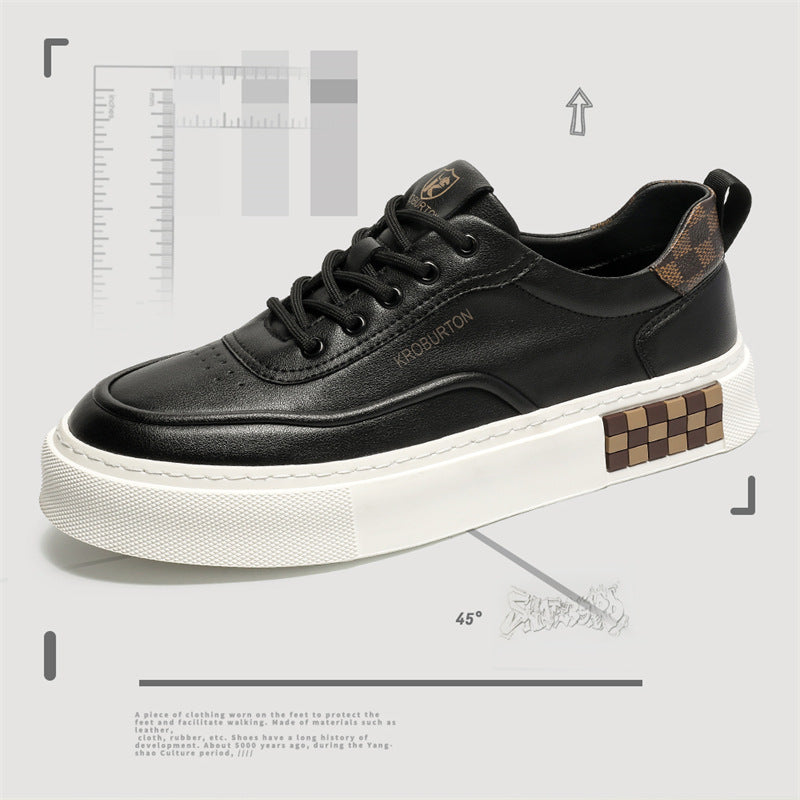 Damen Sportliche Sneakers mit modischem Leder-Design und dämpfender Laufsohle EB