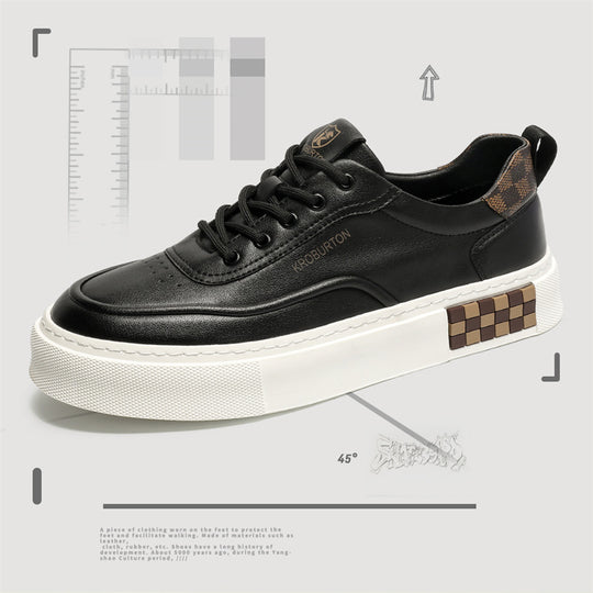 Damen Sportliche Sneakers mit modischem Leder-Design und dämpfender Laufsohle EB