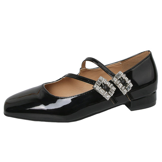 Damen Ballerinas mit dekorativen Riemchen und modischem Glanz EB