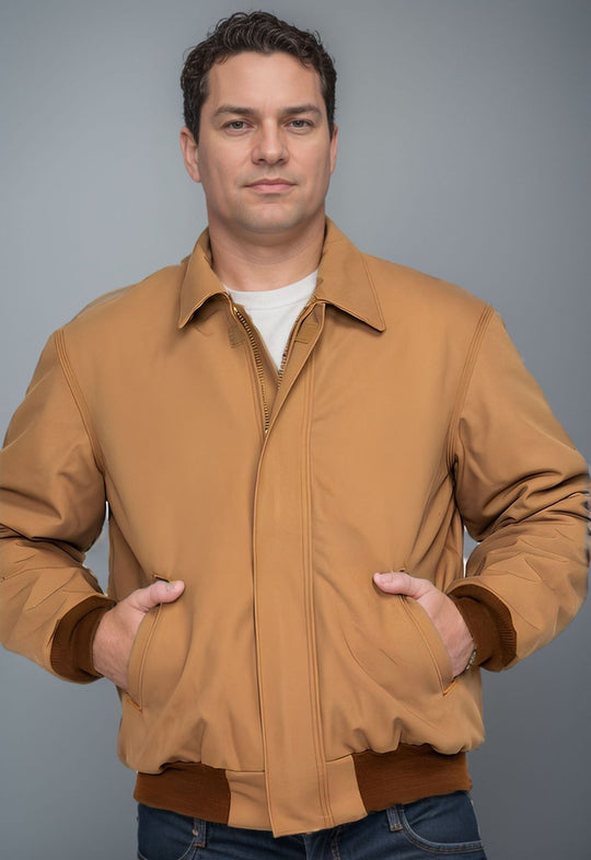 Herren stilvolle Bomberjacke mit praktischen Taschen und elastischem Bund EB