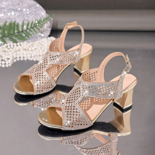 Damen Glitzernde Abendsandalen EB