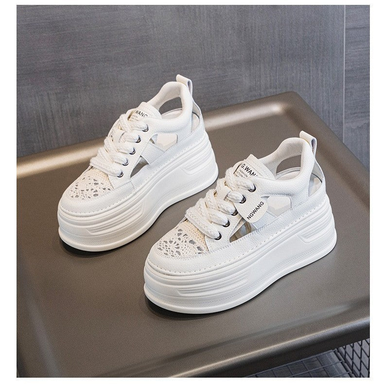 Damen Sneaker mit modischem Spitzen-Design und bequemer Sohle EB