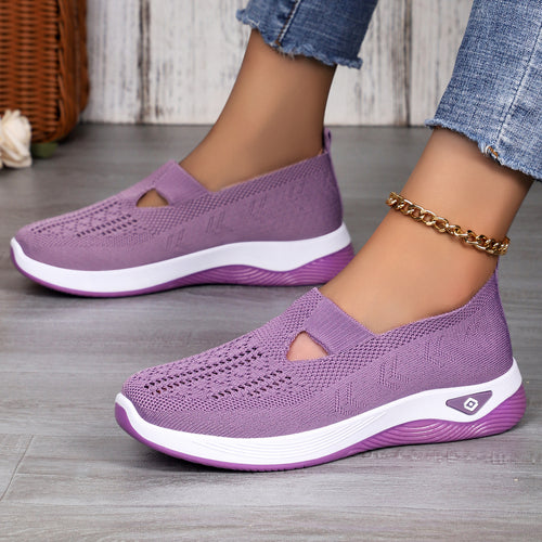 Damen nan leichte atmungsaktive Strickslipper mit Memoryschaum und rutschfester Laufsohle EB