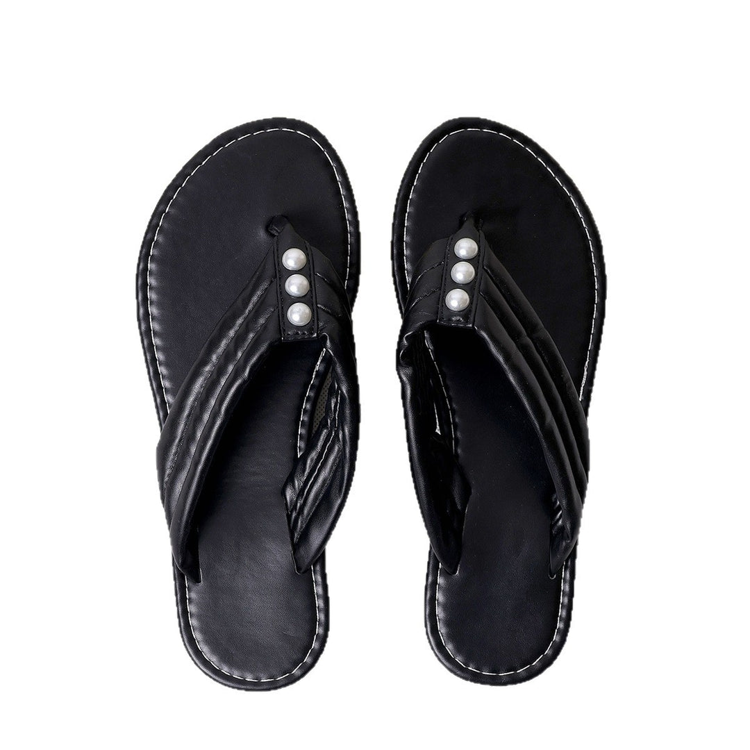 Damen elegante Zehengreifer-Sandalen mit Perlenverzierung EB