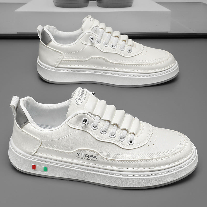 Damen Modische Ledersneaker mit dämpfender Laufsohle und eleganter Naht EB