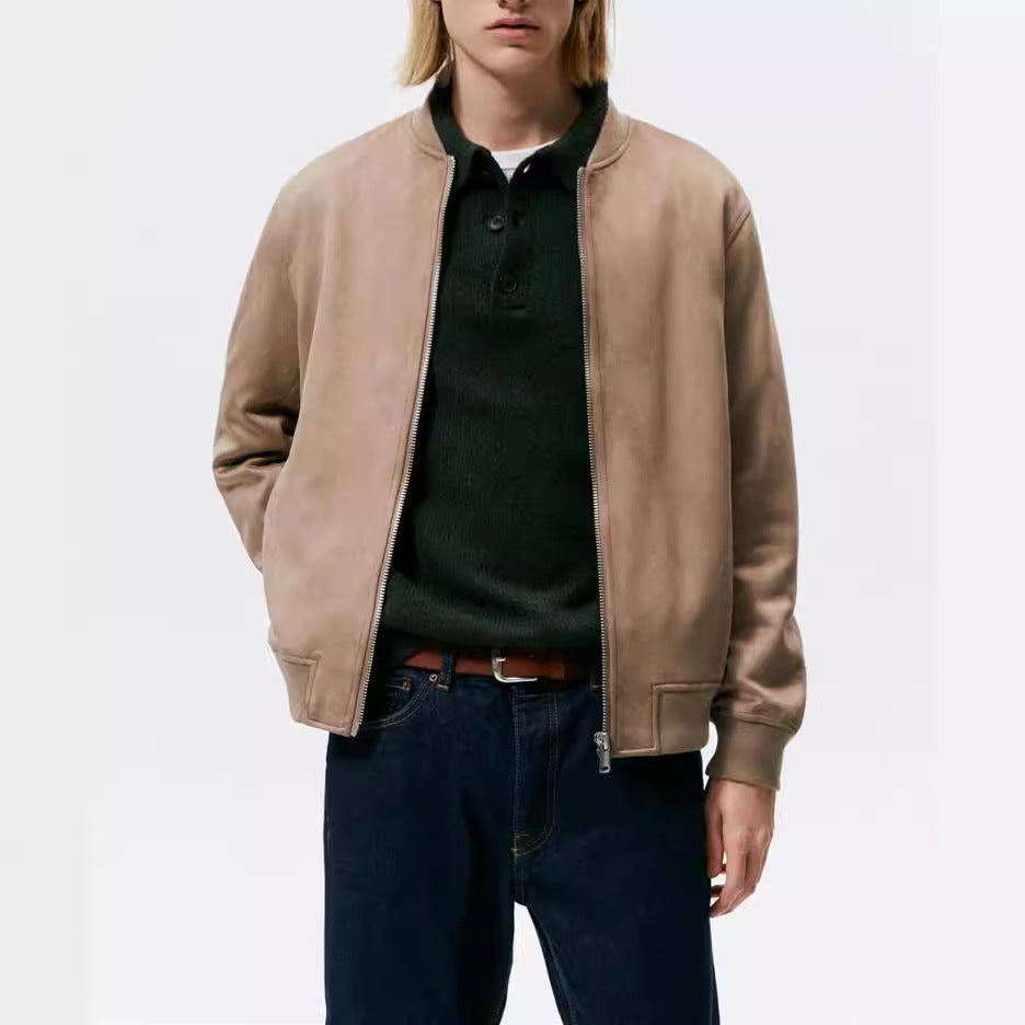 Herren Casual Elegante Sweatjacke mit Rundhalsausschnitt und seitlichen Eingrifftaschen Hedi-Mode