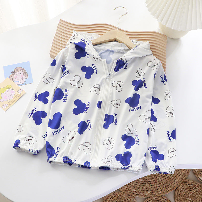 Unisex nan leichte Kinder-Softshelljacke mit Kapuze, Reißverschluss und niedlichem Dino-Print  EB