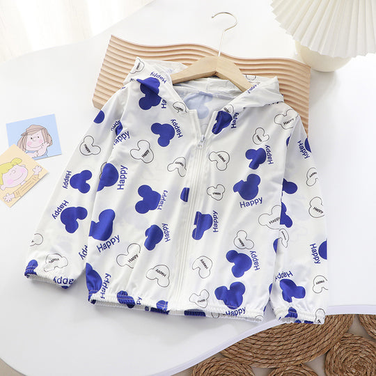 Unisex nan leichte Kinder-Softshelljacke mit Kapuze, Reißverschluss und niedlichem Dino-Print  EB
