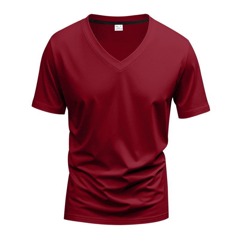 Herren V-Ausschnitt T-Shirt aus atmungsaktiver und schnelltrocknender Baumwolle EB
