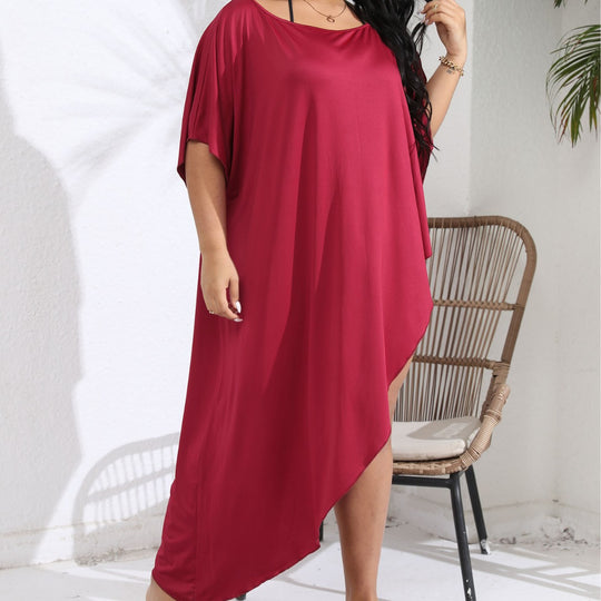 Damen luftiger Strandüberwurf mit elegantem asymmetrischen Schnitt EB