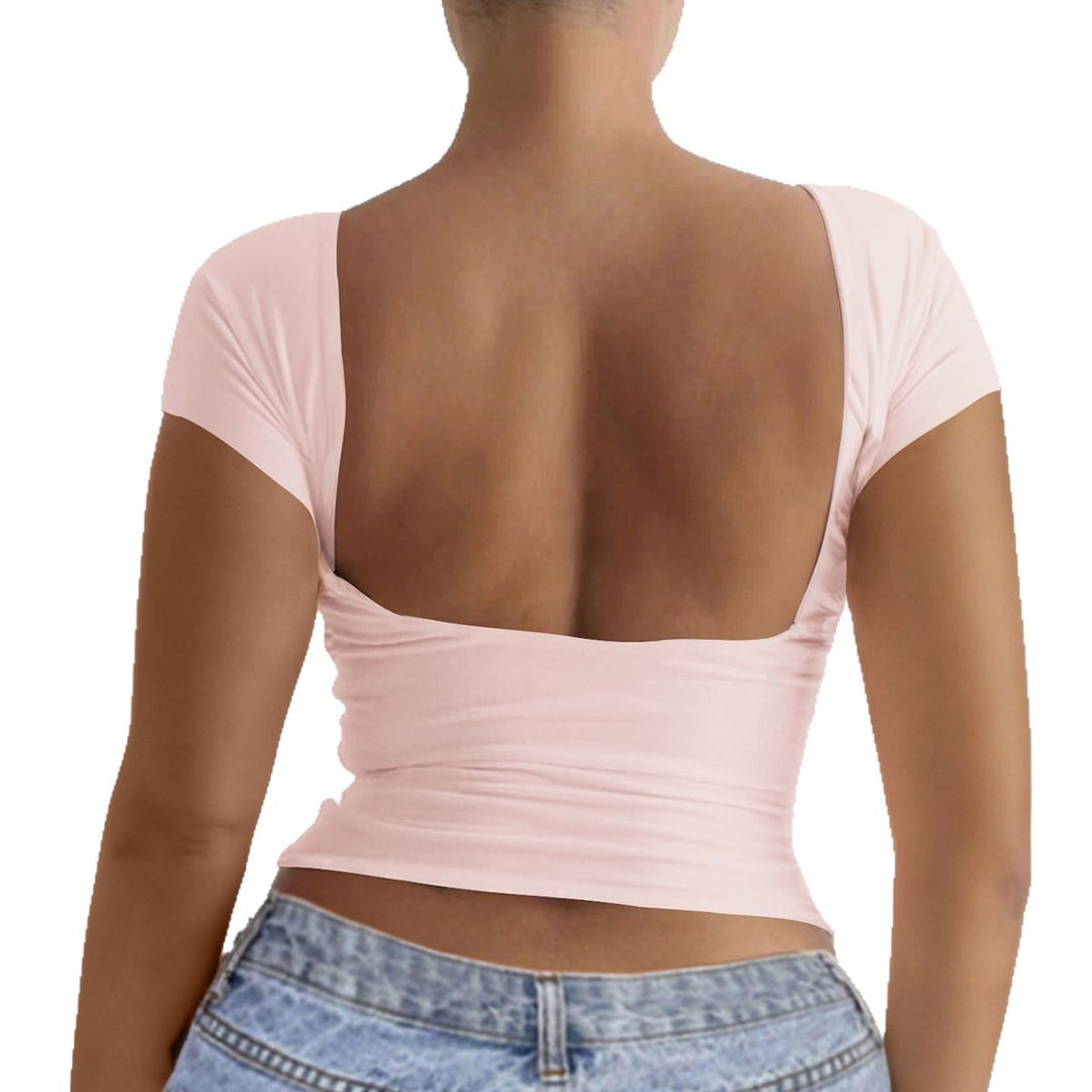 Damen elegantes Off-Shoulder Oberteil mit tiefem Rücken EB