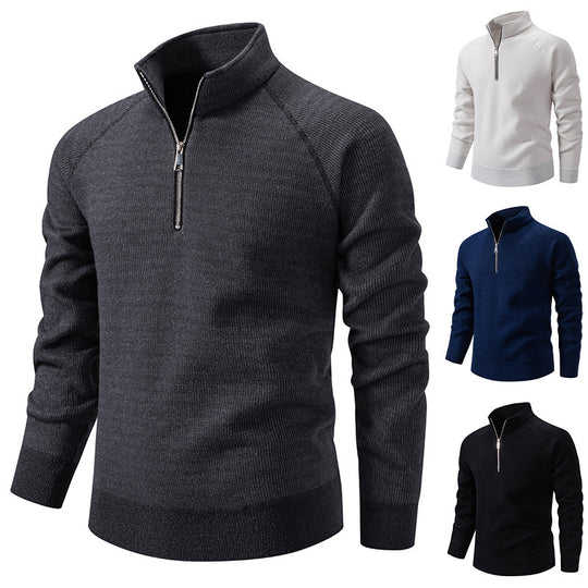 Herren Pulli mit modernem Reißverschluss und Raglanärmeln EB