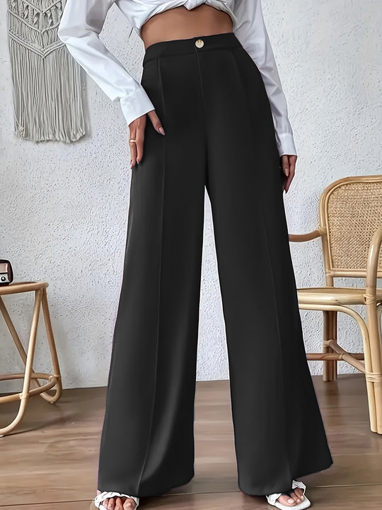 Damen Elegante und weite Hose mit hohem Bund EB