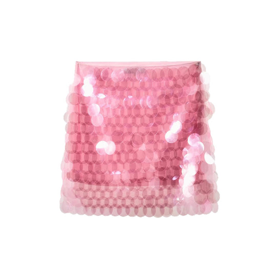Damen Glitzernder Minirock mit schimmernden Pailletten und elastischem Bund EB