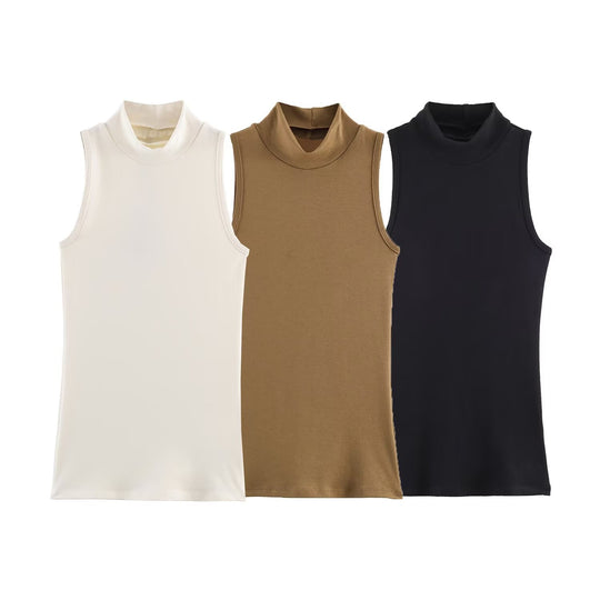 Damen Rollkragen-Tanktop aus weichem Stretch-Material EB