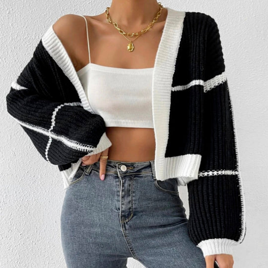 Damen Großer Strickcardigan mit voluminösen Ärmeln EB