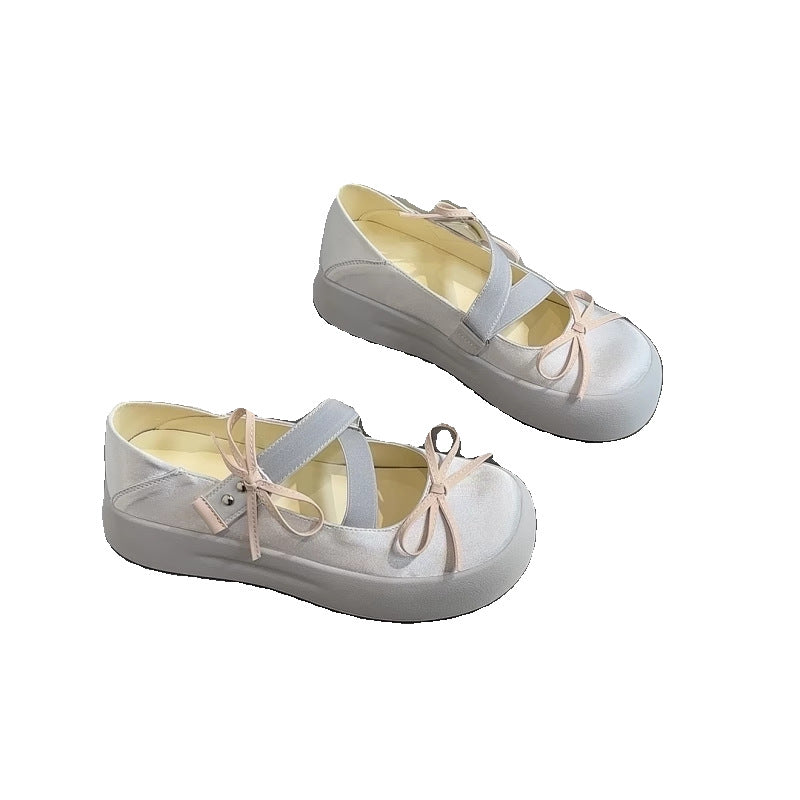 Damen komfortable Ballerinas mit farblichen Akzenten und elastischen Riemen EB