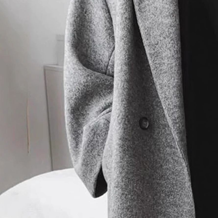 Damen Oversized Wollmantel mit klassischem Schnitt und bequemen Taschen EB