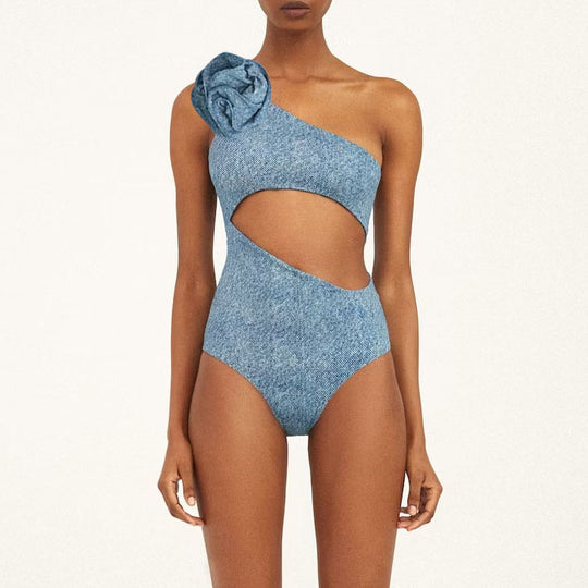 Damen Bikiniset mit eleganten Rüschen und stilvollem Überrock EB