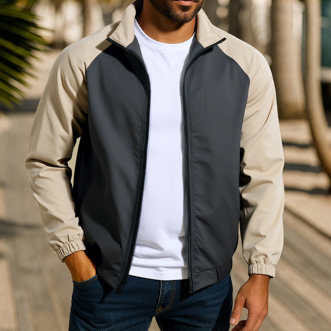 Herren sportliche Übergangsjacke mit reißfestem Material und elastischen Bündchen EB