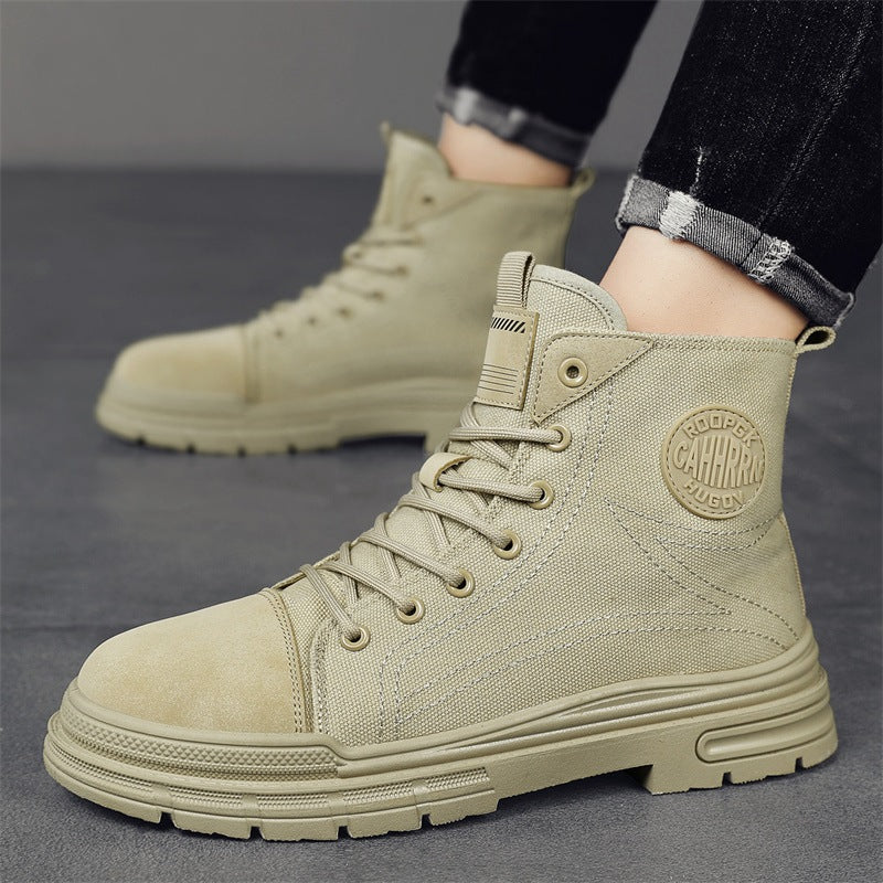 Damen Hohe Sneaker mit robustem Canvas-Obermaterial und rutschfester Sohle EB