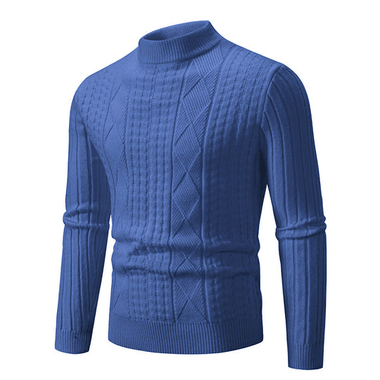 Herren eleganter Strickpullover mit modernem Zopfdesign EB