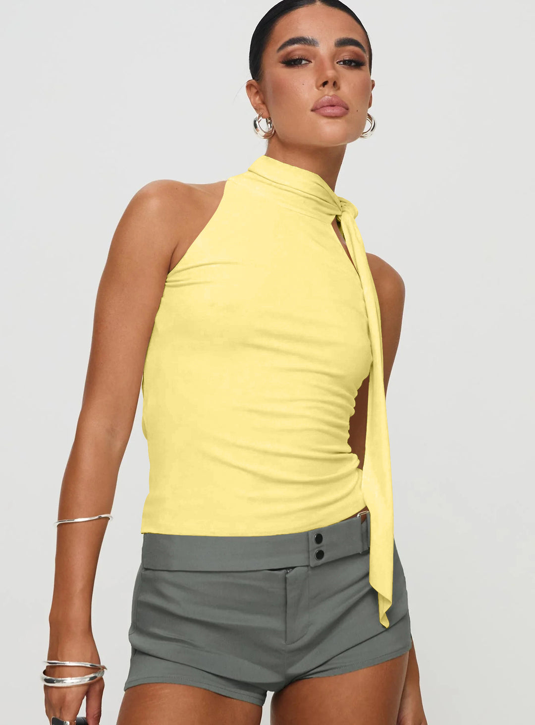 Damen elegantes Top mit femininer Schleifenoptik EB
