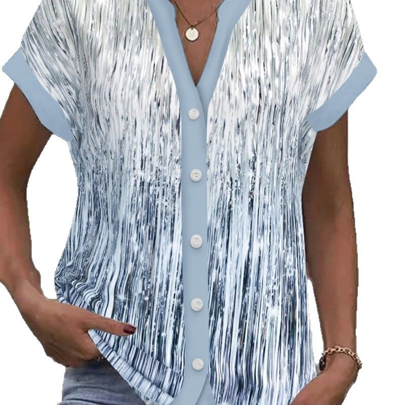 Damen Blusenshirt mit elegantem Streifenmuster und soften Details Heidi-Mode