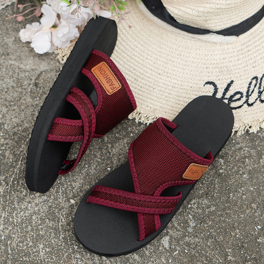 Damen Komfortable Zehentrenner-Sandalen mit atmungsaktivem Obermaterial EB