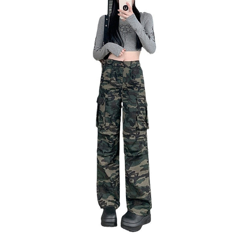 Damen Cargohose im modischen Camouflage-Design mit praktischen Taschen EB