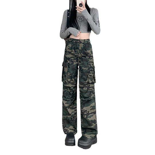 Damen Cargohose im modischen Camouflage-Design mit praktischen Taschen EB