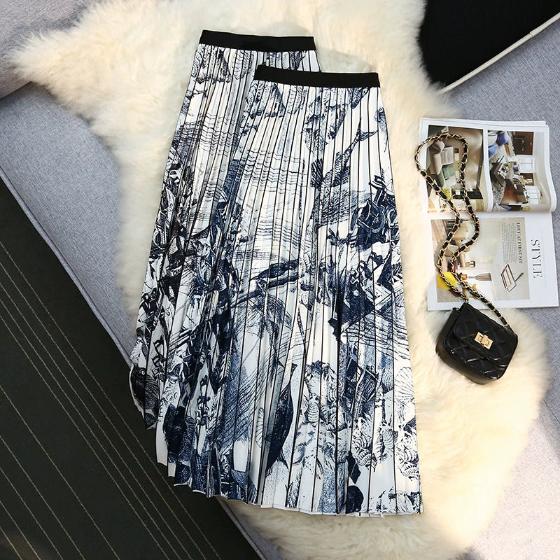 Damen Plisseerock mit eleganter Farbverlauf-Optik und weitem Schnitt EB
