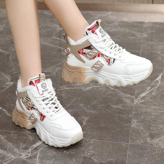 Damen Winterliche High-Top Sneakers mit kuscheligem Innenfutter und modischem Design EB