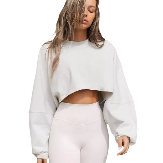Damen lässiger Crop-Pullover EB