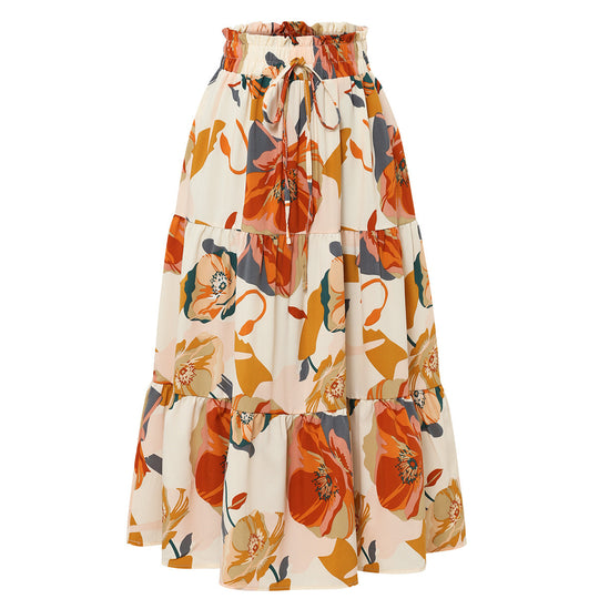 Damen Midirock mit floralem Design EB
