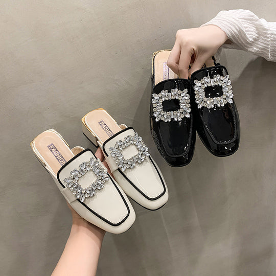 Damen Glamouröse Mules mit funkelndem Bling-Riemen EB